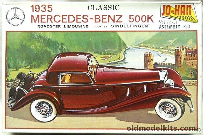 Jo-Han 1/25 1935 Mercedes Benz 500K Roadster Limousine Sindelfingen Body, GC1135 plastic model kit